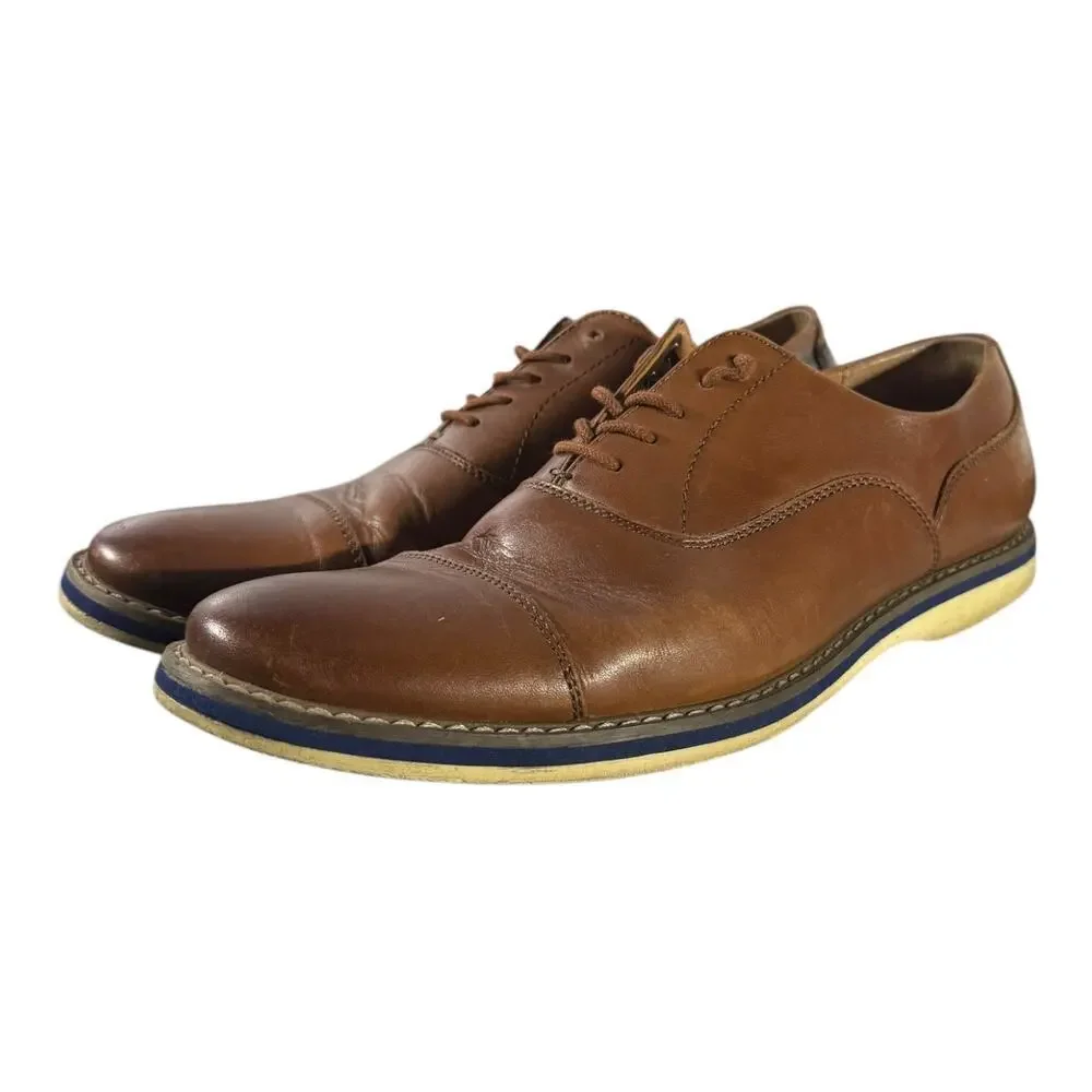Aiden & Mason Men’s Albert Brown Leather Oxford Dress Shoes Size 10 M